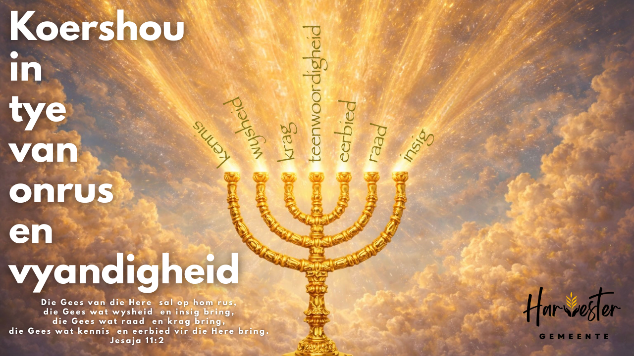 Behou KOERS in tye van onrus en vyandigheid.